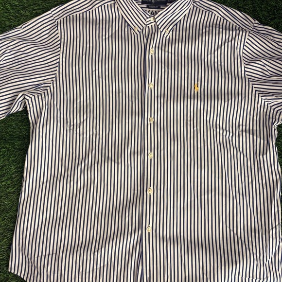 Ralph Lauren Other - Ralph Lauren Men XXL Classic Fit Short Sleeve Button Down Blue/White Stripe